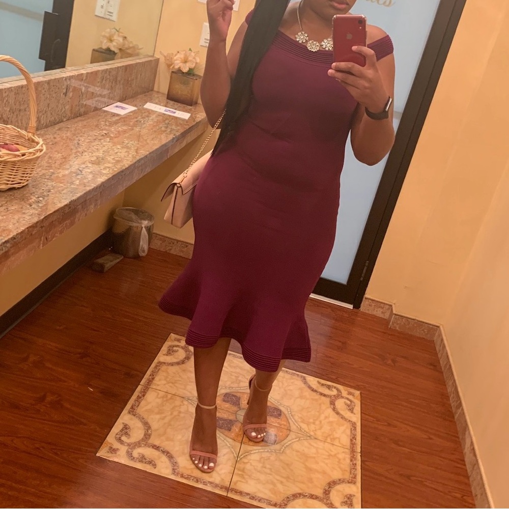 New York & Company Plum Midi Dress